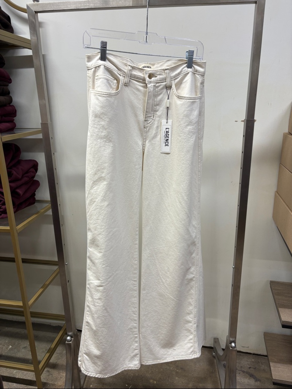 L'AGENCE  Beau Macadamia Wide Leg Jeans